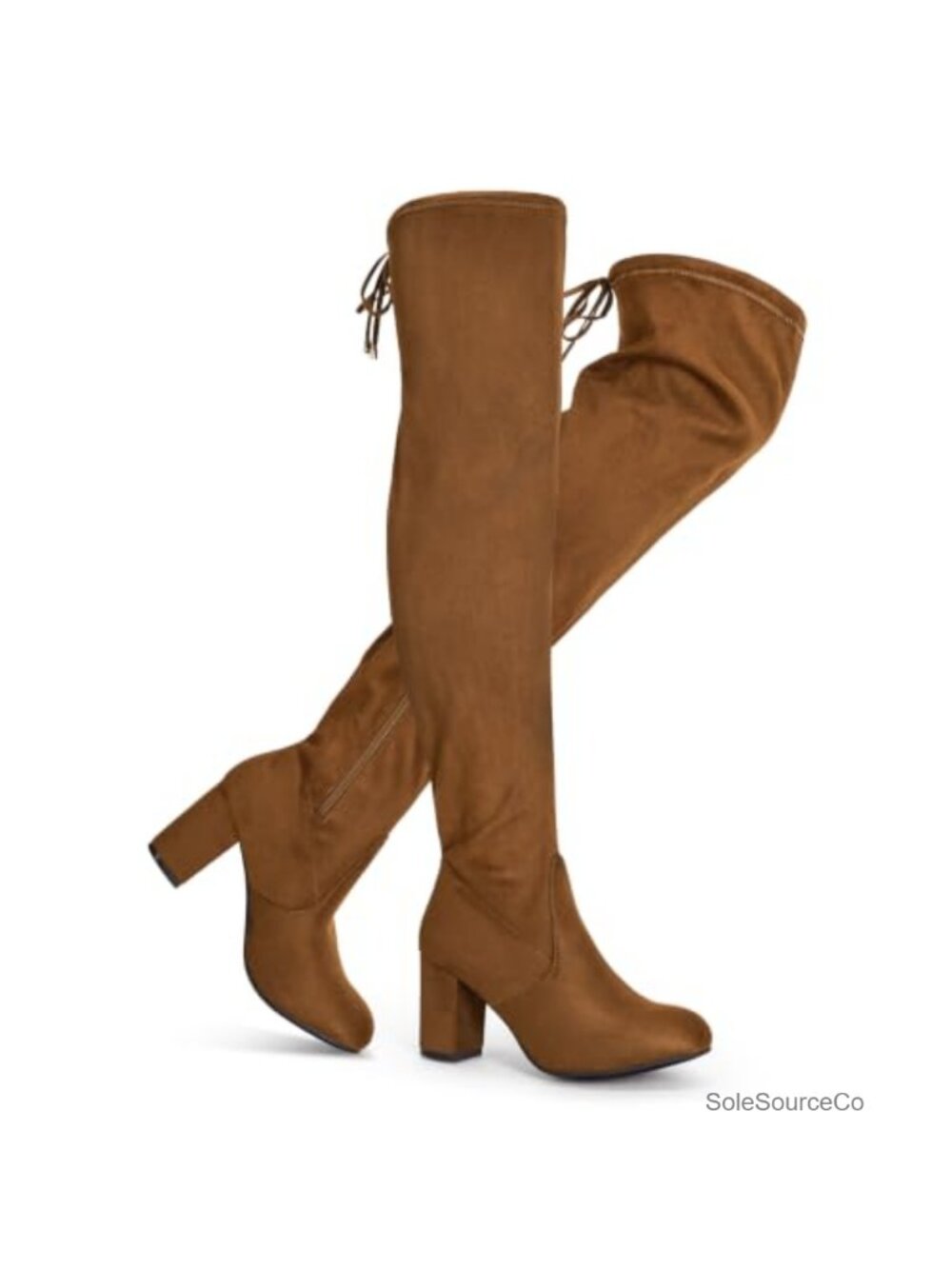 Thigh High Faux Suede Over the Knee Boots with Side Zipper